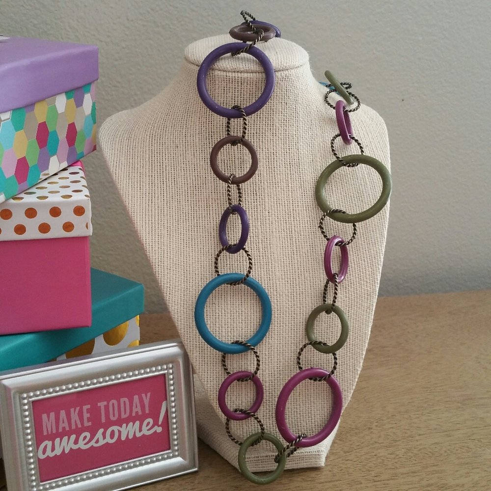 Multiple Colored Circle Necklace